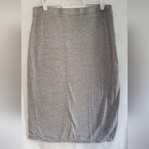 Womens Max Studio Gray Lined Side Slit Stretch Slip On Short Skirt Size Small